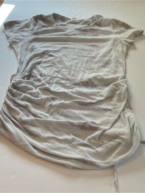 PINK Victoria's Secret Light Gray Ruched Short Sleeve Tee